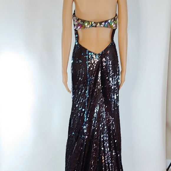 NWOT Alyce Paris Black Sequined Formal Gown - Picture 4 of 5